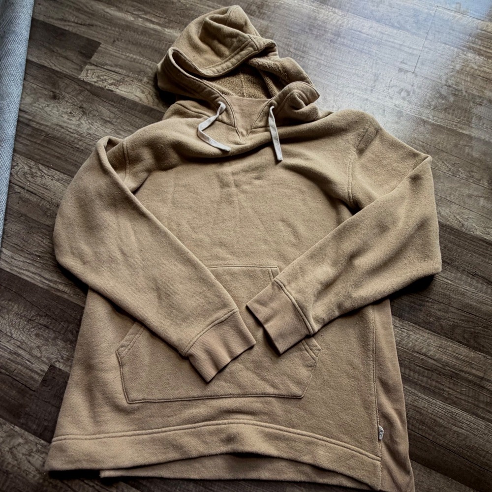 UGG Tan French Terry Pullover Hoodie Sweatshirt Mens Large Beige Crossover Neck